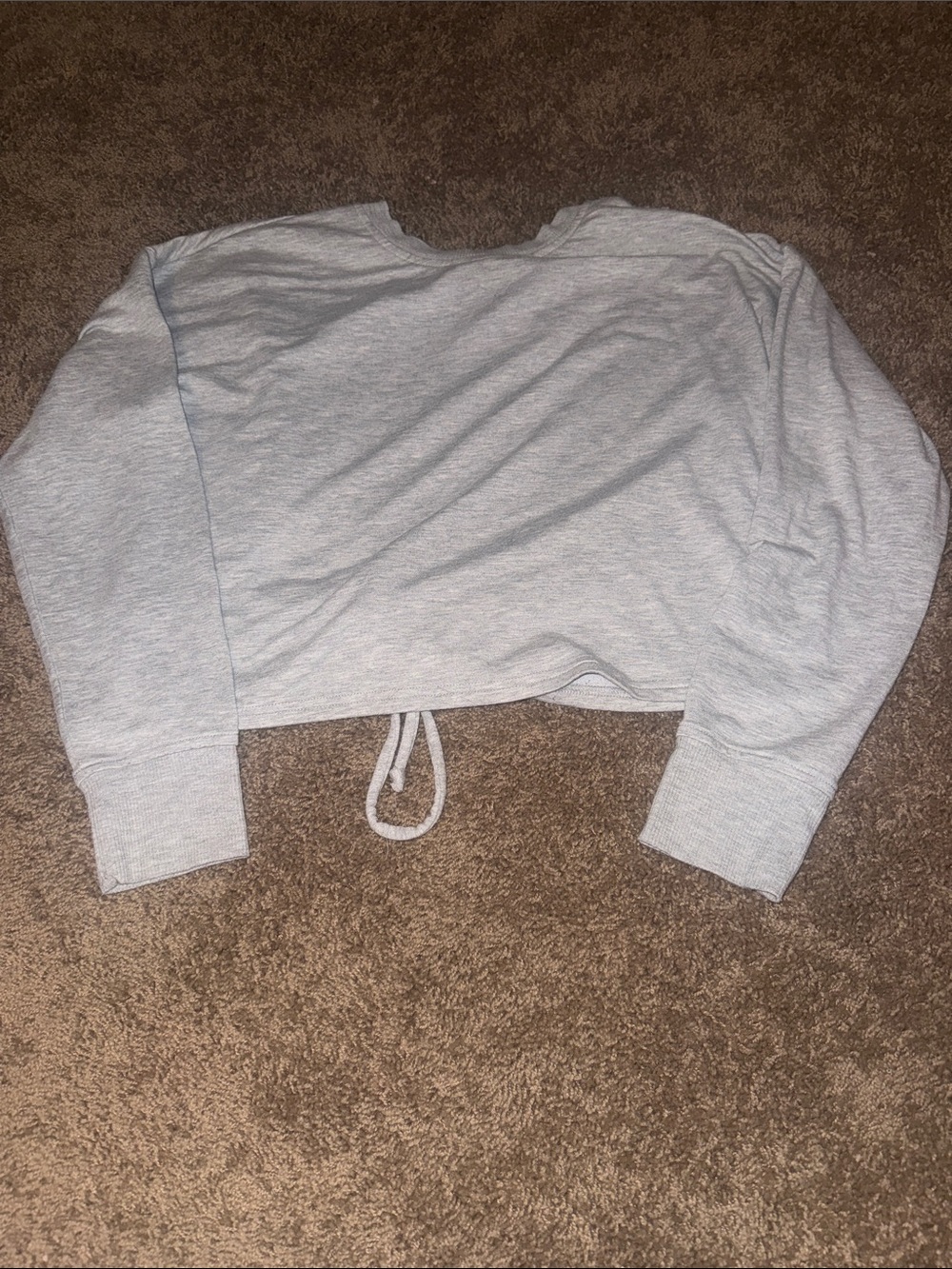 Marika grey open back long sleeve top